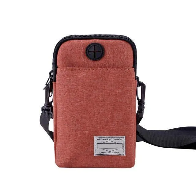 Männer Multifunktionale Wasserdichte Telefon Tasche Mini Umhängetaschen mit Kopfhörer Loch WML99