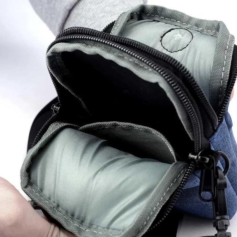 Männer Multifunktionale Wasserdichte Telefon Tasche Mini Umhängetaschen mit Kopfhörer Loch WML99