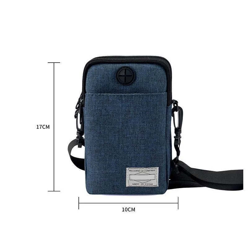 Männer Multifunktionale Wasserdichte Telefon Tasche Mini Umhängetaschen mit Kopfhörer Loch WML99
