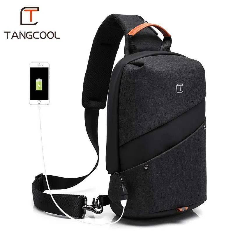 Männer Messenger Bag Männer USB Lade Design Mann Brust Tasche Pack Anti Diebstahl Schulter umhängetaschen für Teenager