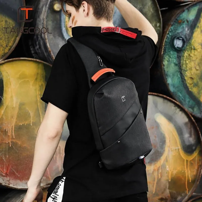 Männer Messenger Bag Männer USB Lade Design Mann Brust Tasche Pack Anti Diebstahl Schulter umhängetaschen für Teenager