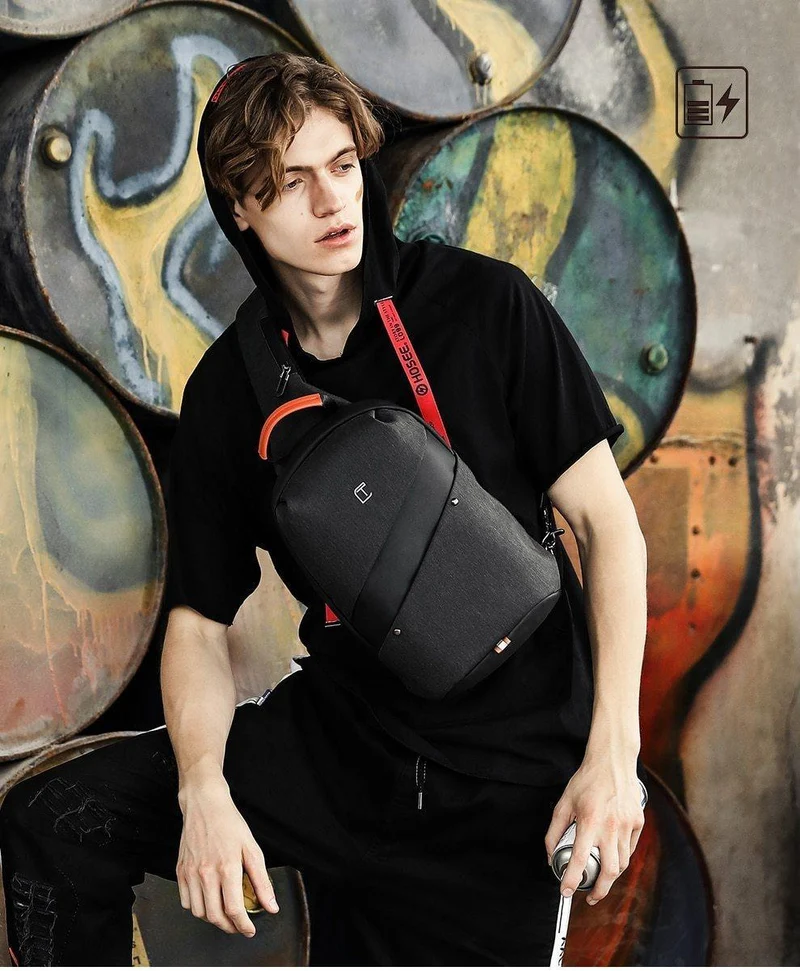 Männer Messenger Bag Männer USB Lade Design Mann Brust Tasche Pack Anti Diebstahl Schulter umhängetaschen für Teenager