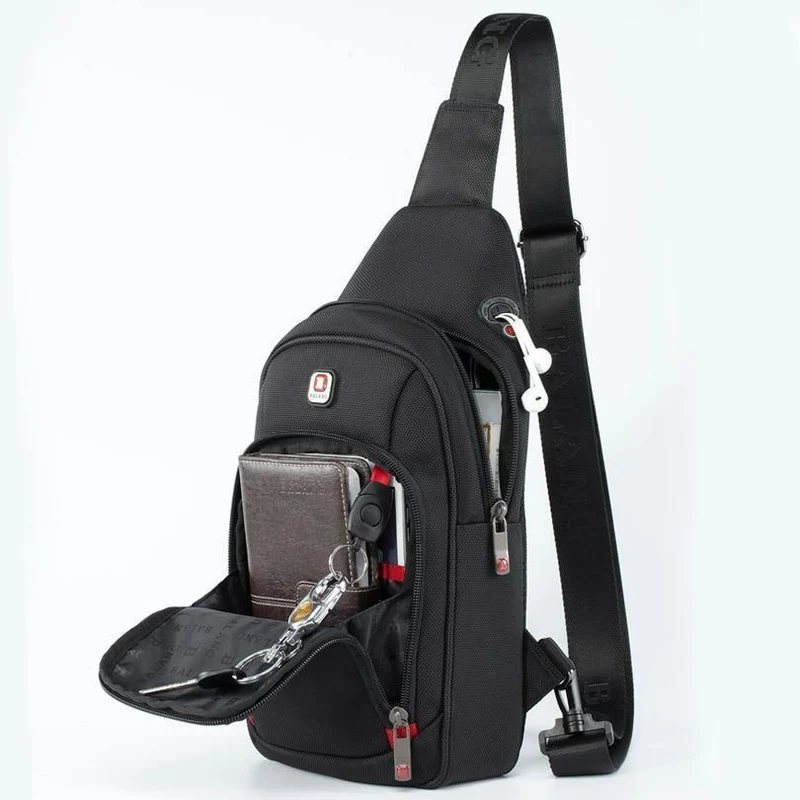 Umhängetaschen für Männer Messenger Brusttasche Pack Casual Bag Wasserdichtes Nylon Einzelner Schultergurt Pack New Fashion