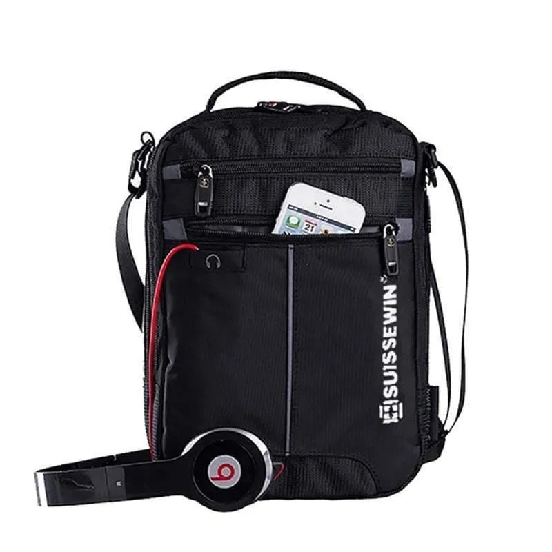 Umhängetasche Freizeit Aktentasche Kleine Umhängetasche für 9.7" 11" Tablets und Dokumente Herren Schwarze Handtasche Umhängetasche
