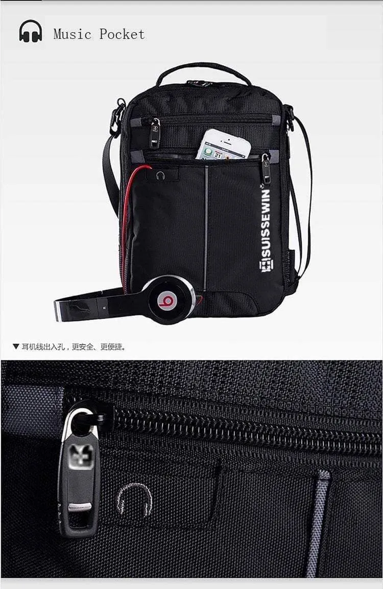 Umhängetasche Freizeit Aktentasche Kleine Umhängetasche für 9.7" 11" Tablets und Dokumente Herren Schwarze Handtasche Umhängetasche