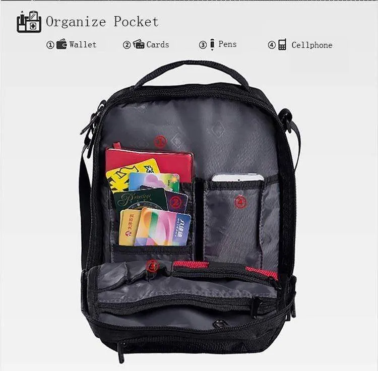 Umhängetasche Freizeit Aktentasche Kleine Umhängetasche für 9.7" 11" Tablets und Dokumente Herren Schwarze Handtasche Umhängetasche