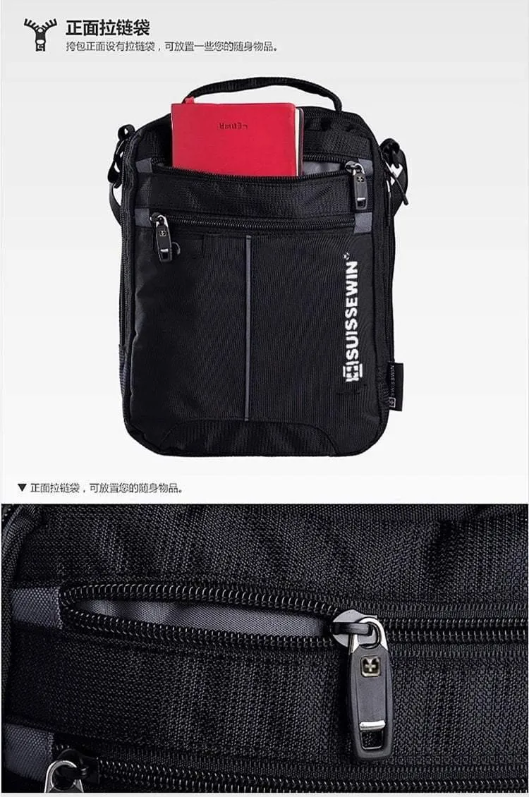 Umhängetasche Freizeit Aktentasche Kleine Umhängetasche für 9.7" 11" Tablets und Dokumente Herren Schwarze Handtasche Umhängetasche