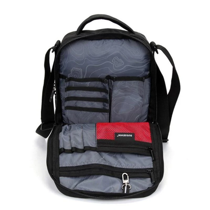 Umhängetasche Freizeit Aktentasche Kleine Umhängetasche für 9.7" 11" Tablets und Dokumente Herren Schwarze Handtasche Umhängetasche