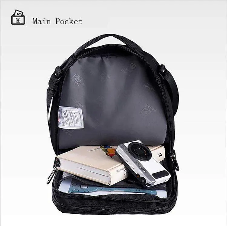 Umhängetasche Freizeit Aktentasche Kleine Umhängetasche für 9.7" 11" Tablets und Dokumente Herren Schwarze Handtasche Umhängetasche