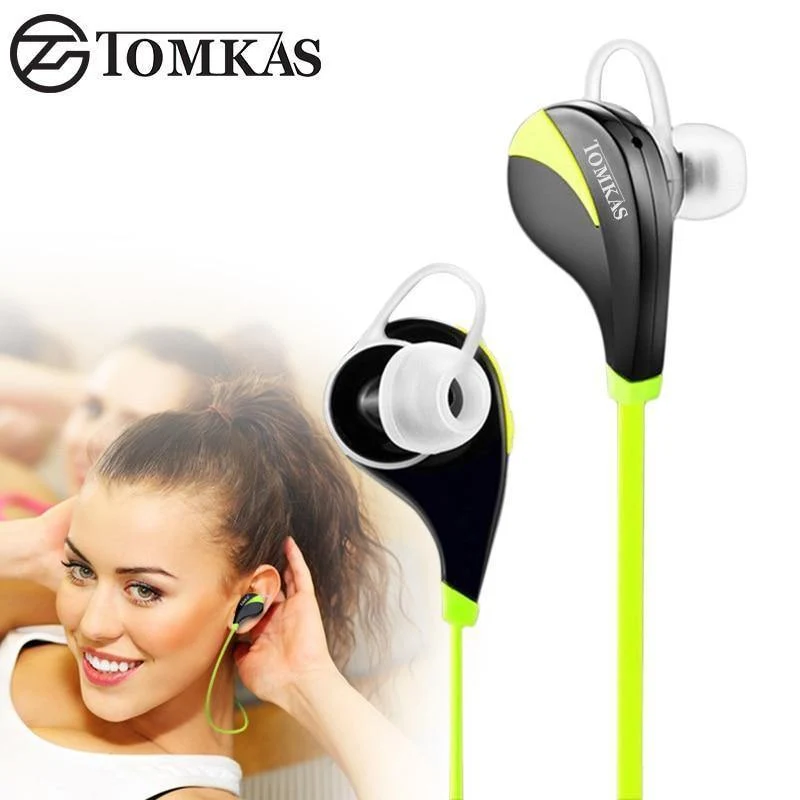 TOMKAS Bluetooth 4.0 Sport-Kopfhörer, kabelloses Headset mit Stereo-Mikrofon, Musik, Freisprecheinrichtung, In-Ear-Bluetooth-Kopfhörer für iPhone 6 7 Telefon