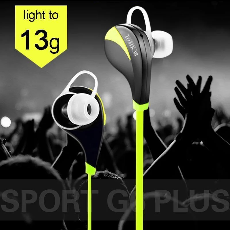 TOMKAS Bluetooth 4.0 Sport-Kopfhörer, kabelloses Headset mit Stereo-Mikrofon, Musik, Freisprecheinrichtung, In-Ear-Bluetooth-Kopfhörer für iPhone 6 7 Telefon