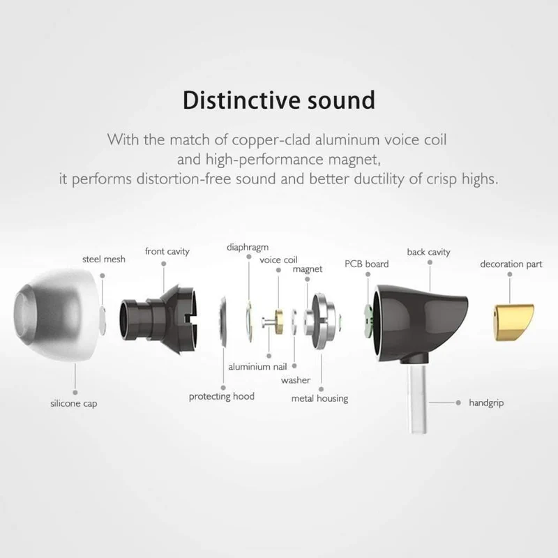 ROCK Original Zircon Stereo-Kopfhörer 3.5 mm In-Ear-Kopfhörer mit Mikrofon für iPhone 6 Samsung/Xiaomi Huawei iPad