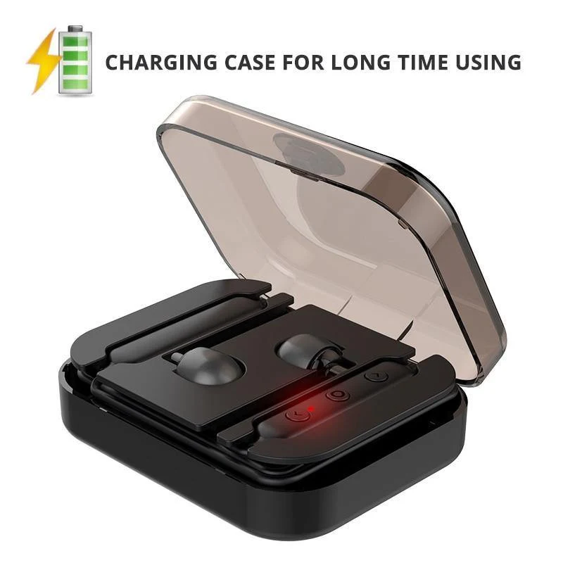 ROCK Bluetooth-Kopfhörer-Headset mit magnetischer Anziehung, wasserdicht, mit Ladebox, Mikrofon, reichhaltiges Bass-Headset