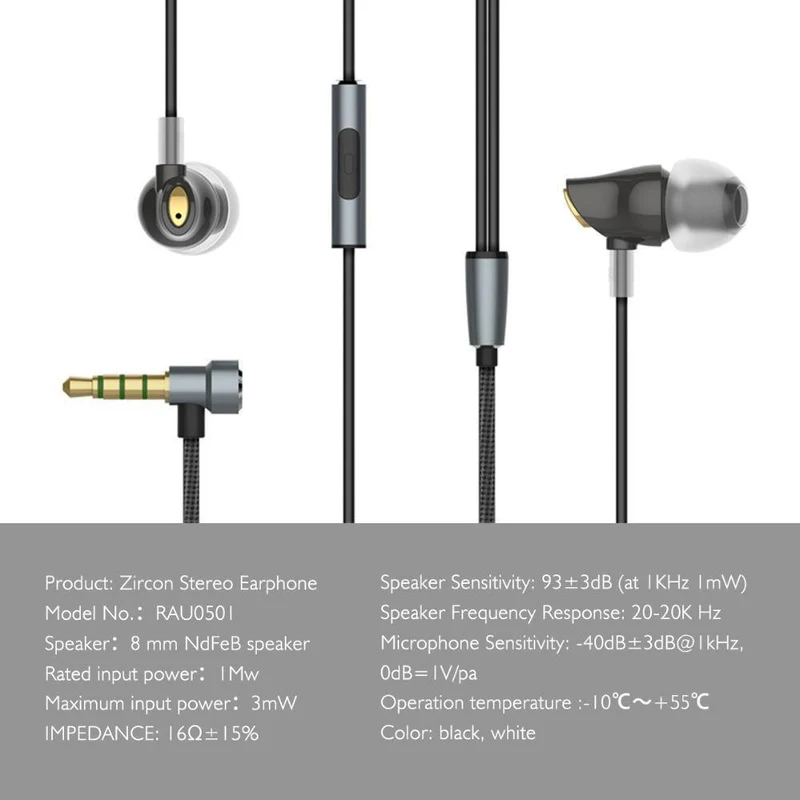 Rock Luxury Zircon Stereo-Ohrhörer-Kopfhörer Headset 3.5 mm Ohrhörer Ohrhörer für iPhone Samsung Xiaomi mit Micro 3.5 mm Headset