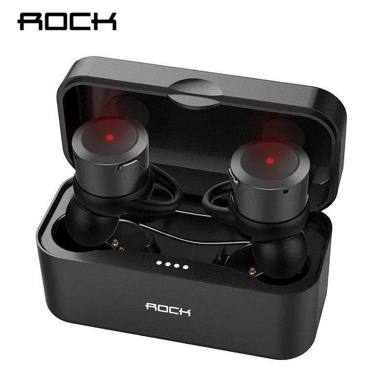 ROCK Echte Drahtlose Ohrhörer Hifi Bluetooth Kopfhörer EB10 TWS Stereo Mit Mikrofon für iPhone X 8 Samsung Xiaomi Ladegerät Box kopfhörer