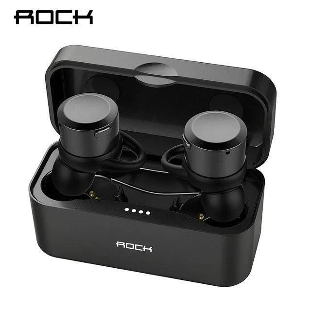 ROCK Echte Drahtlose Ohrhörer Hifi Bluetooth Kopfhörer EB10 TWS Stereo Mit Mikrofon für iPhone X 8 Samsung Xiaomi Ladegerät Box kopfhörer