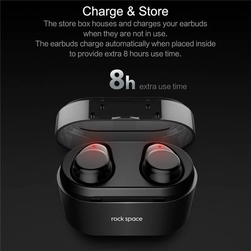 ROCK Mini TWS Wahre Drahtlose Bluetooth-Kopfhörer Stereo Sport Headset Mit Lade Box Mic Ohrhörer Für iPhone XS MAX Xiaomi