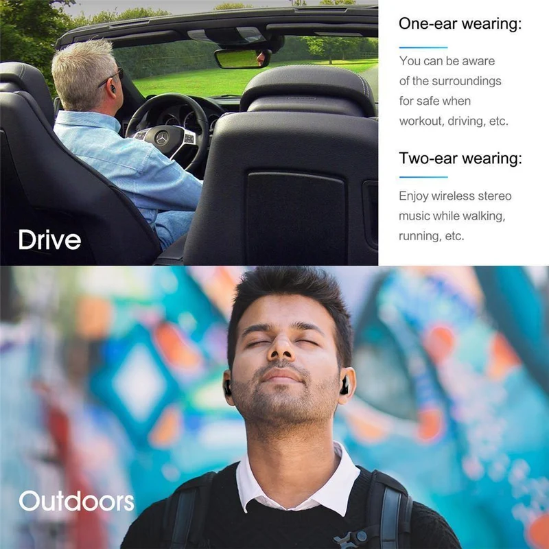 ROCK Mini TWS Wahre Drahtlose Bluetooth-Kopfhörer Stereo Sport Headset Mit Lade Box Mic Ohrhörer Für iPhone XS MAX Xiaomi