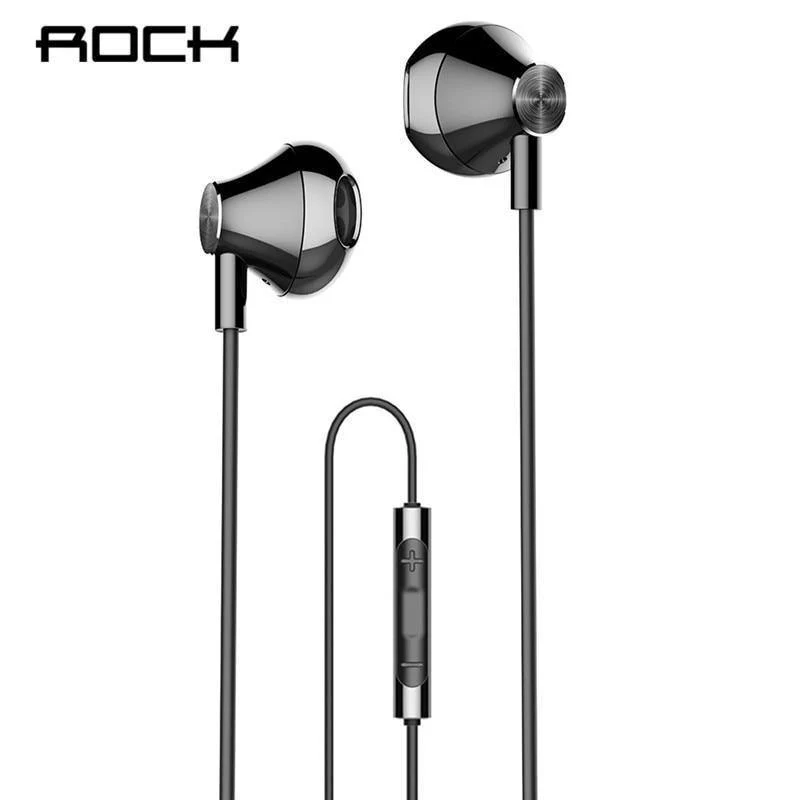 Rock In-Ear-Kopfhörer mit Mikrofon für Xiaomi Huawei 3.5 mm Metall-Kopfhörer Super Bass Headset mit Mikrofon-Ohrhörern