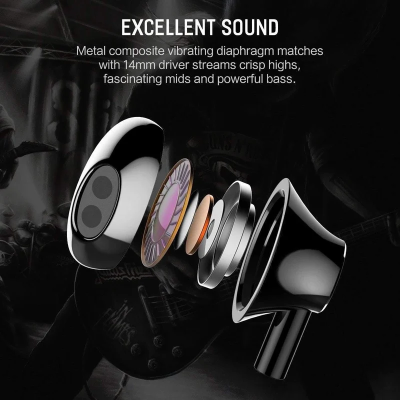 Rock In-Ear-Kopfhörer mit Mikrofon für Xiaomi Huawei 3.5 mm Metall-Kopfhörer Super Bass Headset mit Mikrofon-Ohrhörern