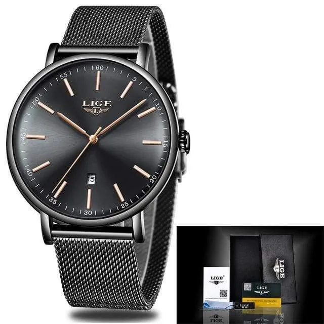 Damenuhren Top-Marke Luxus Wasserdichte Uhr Mode Damen Edelstahl Ultradünne Casual Armbanduhr Quarzuhr