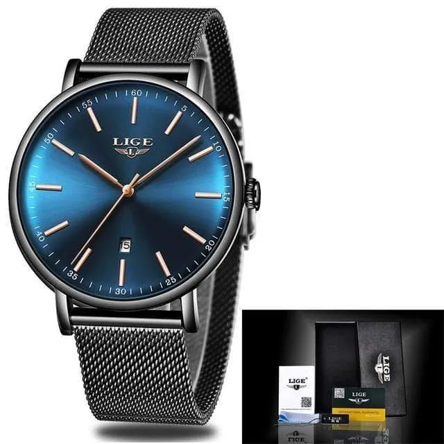 Damenuhren Top-Marke Luxus Wasserdichte Uhr Mode Damen Edelstahl Ultradünne Casual Armbanduhr Quarzuhr