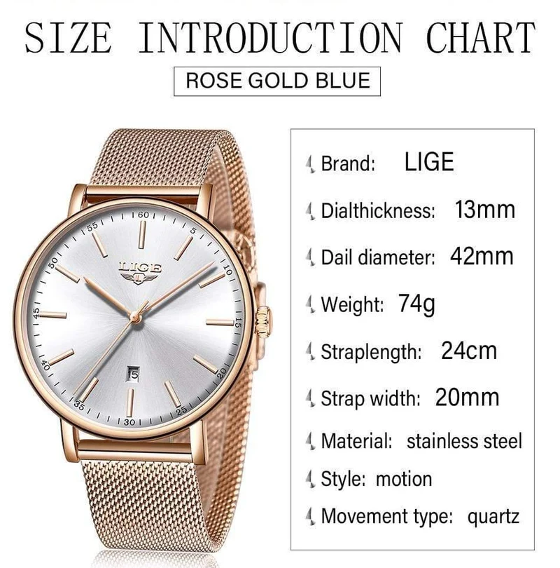 Damenuhren Top-Marke Luxus Wasserdichte Uhr Mode Damen Edelstahl Ultradünne Casual Armbanduhr Quarzuhr