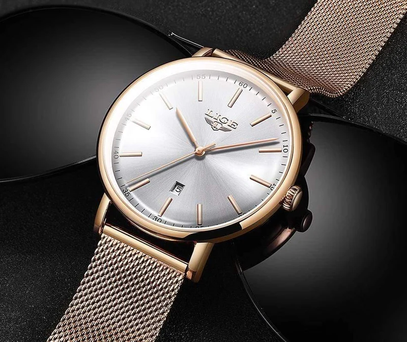 Damenuhren Top-Marke Luxus Wasserdichte Uhr Mode Damen Edelstahl Ultradünne Casual Armbanduhr Quarzuhr