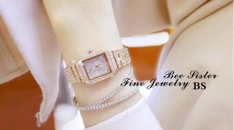 Damenuhr Strass Uhren Lady Diamant Stein Kleid Uhr Edelstahl Armband Armbanduhr Damen Kristall Uhr