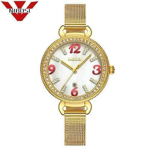 Frauen Uhr Damen Mode Gold Legierung Armband Quarz Uhren Casual Dame Wasserdichte Armbanduhr Relogio feminino
