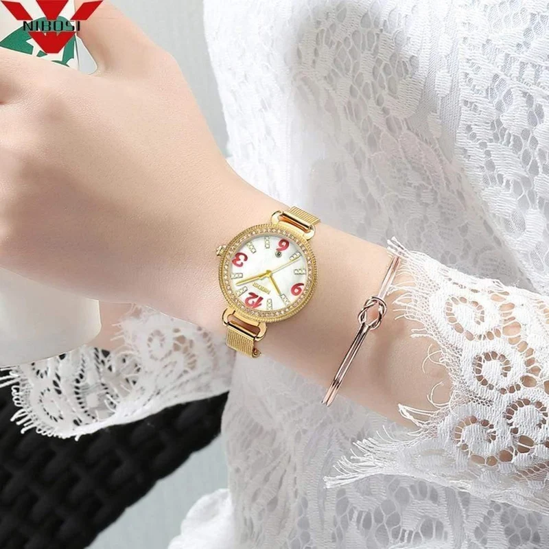Frauen Uhr Damen Mode Gold Legierung Armband Quarz Uhren Casual Dame Wasserdichte Armbanduhr Relogio feminino