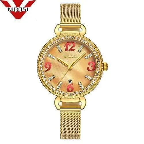 Frauen Uhr Damen Mode Gold Legierung Armband Quarz Uhren Casual Dame Wasserdichte Armbanduhr Relogio feminino