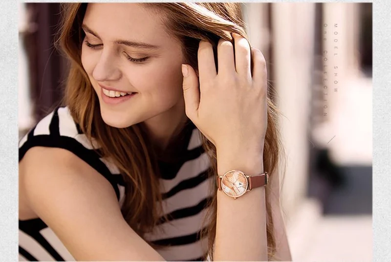 Damenuhr Grünes Zifferblatt Schlankes Lederband Quarz Armbanduhren Einfaches Design Ultradünnes Gehäuse Zegarek Damski