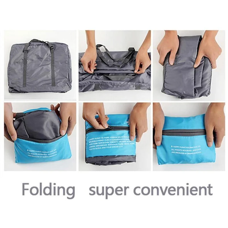 Mode wasserdichte reisetasche große kapazität tasche frauen nylon falttasche unisex gepäck reisetaschen