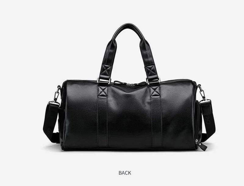 Herren schwarze Handtasche Reisetasche wasserdichtes Leder große Kapazität Travel Duffle Multifunktions Tote lässig Umhängetaschen