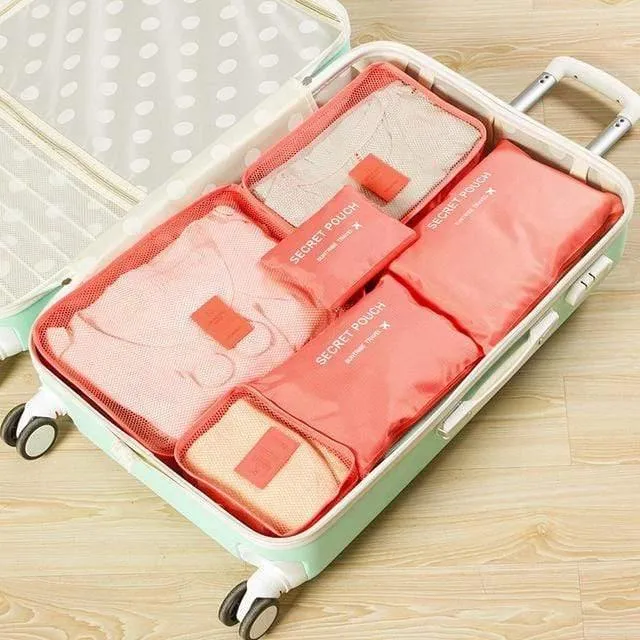 Verpackungswürfel Reisetaschensystem Langlebige 6-Teile Ein Satz Große Kapazität von Unisex-Kleidung Sortieren Organisieren Tasche