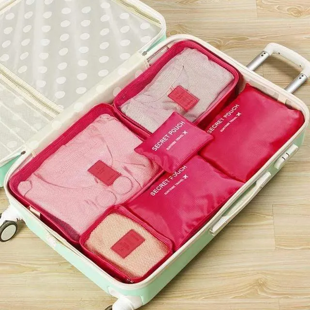 Verpackungswürfel Reisetaschensystem Langlebige 6-Teile Ein Satz Große Kapazität von Unisex-Kleidung Sortieren Organisieren Tasche