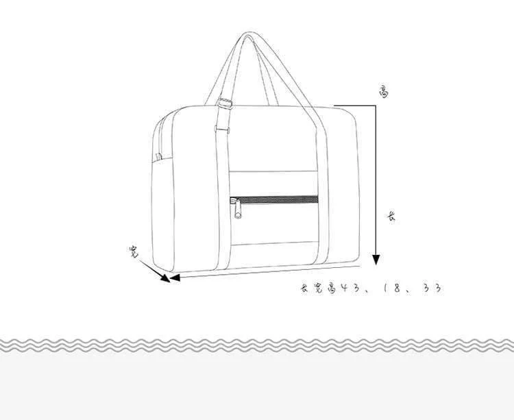 Mode Frauen Reisetaschen Unisex Gepäck Taschen Nylon Falten Große Kapazität Gepäck Reisetaschen Tragbare Männer Handtasche wholesa