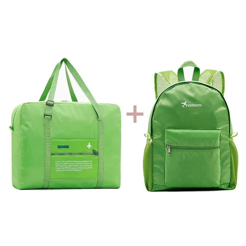 Mode Frauen Reisetaschen Unisex Gepäck Taschen Nylon Falten Große Kapazität Gepäck Reisetaschen Tragbare Männer Handtasche wholesa