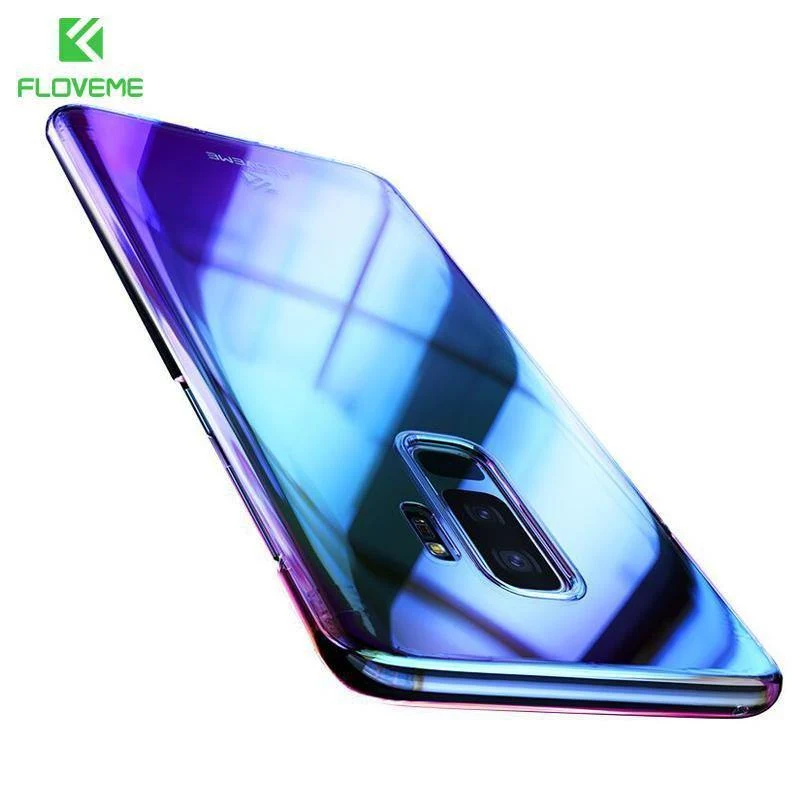 FLOVEME Aurora Blue Ray-Telefonkasten für Samsung Galaxy S9 S9 Plus, ultradünne PC-Abdeckung für Samsung S8 S6 S7 Edge Note 8-Hüllen Capa