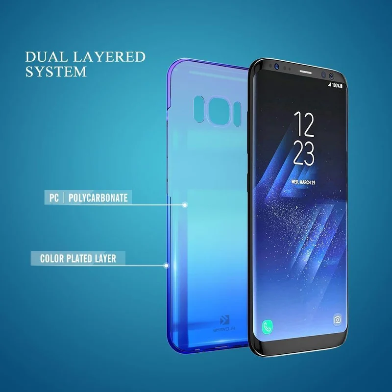 FLOVEME Aurora Blue Ray-Telefonkasten für Samsung Galaxy S9 S9 Plus, ultradünne PC-Abdeckung für Samsung S8 S6 S7 Edge Note 8-Hüllen Capa