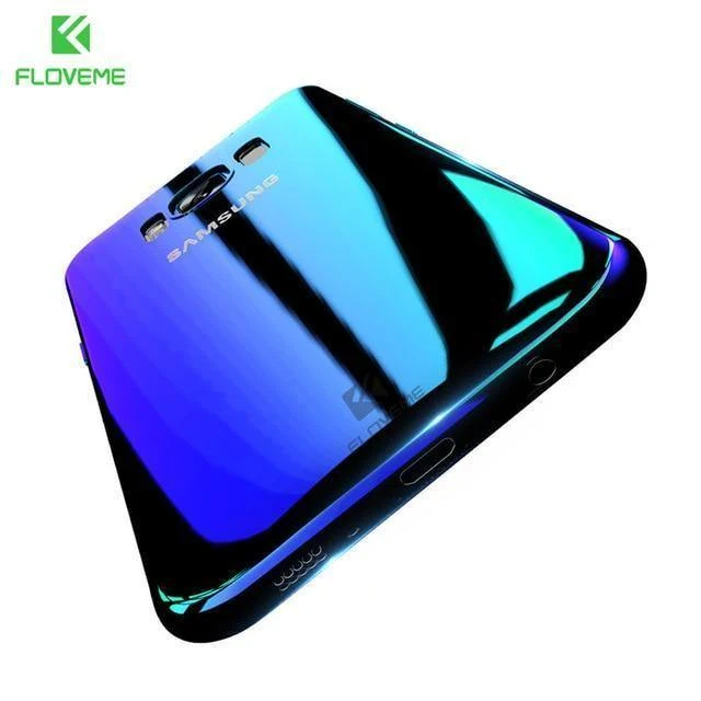 FLOVEME Aurora Blue Ray-Telefonkasten für Samsung Galaxy S9 S9 Plus, ultradünne PC-Abdeckung für Samsung S8 S6 S7 Edge Note 8-Hüllen Capa