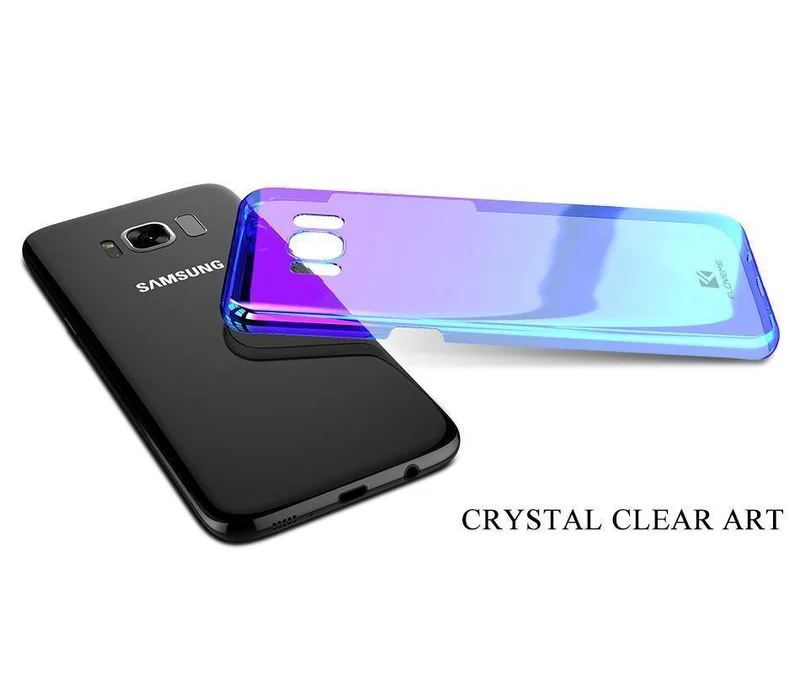 FLOVEME Aurora Blue Ray-Telefonkasten für Samsung Galaxy S9 S9 Plus, ultradünne PC-Abdeckung für Samsung S8 S6 S7 Edge Note 8-Hüllen Capa