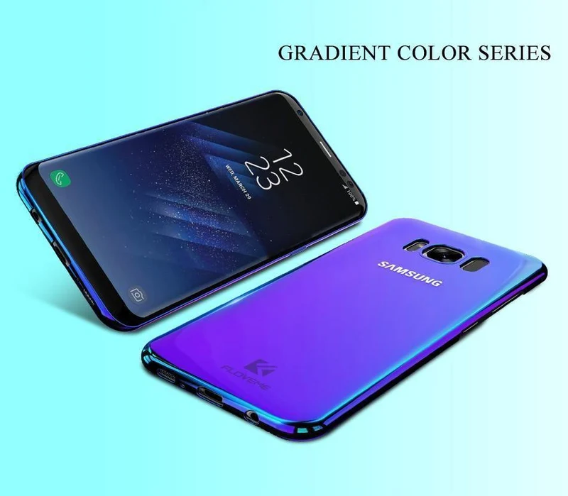 FLOVEME Aurora Blue Ray-Telefonkasten für Samsung Galaxy S9 S9 Plus, ultradünne PC-Abdeckung für Samsung S8 S6 S7 Edge Note 8-Hüllen Capa