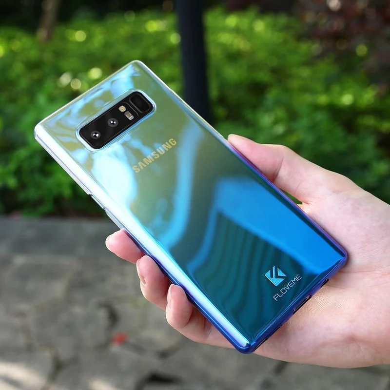 FLOVEME Aurora Blue Ray-Telefonkasten für Samsung Galaxy S9 S9 Plus, ultradünne PC-Abdeckung für Samsung S8 S6 S7 Edge Note 8-Hüllen Capa