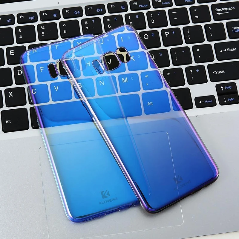 FLOVEME Aurora Blue Ray-Telefonkasten für Samsung Galaxy S9 S9 Plus, ultradünne PC-Abdeckung für Samsung S8 S6 S7 Edge Note 8-Hüllen Capa