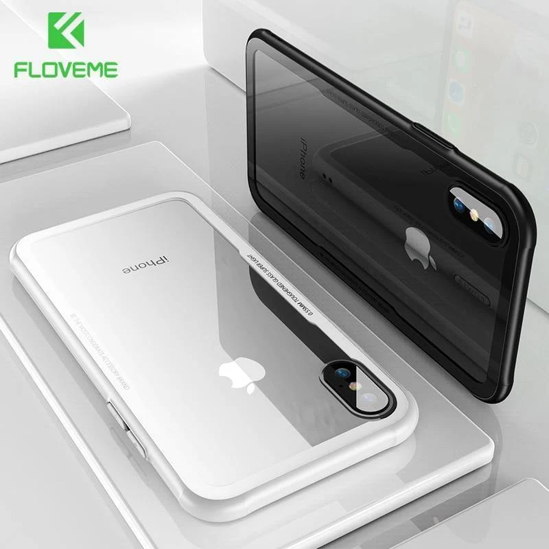 FLOVEME Gehärtetem Glas Telefon Fall Für iPhone X Xs Max Transparent Schutz Glas Fällen Für iPhone Xs XR X Abdeckung Coque capinhas