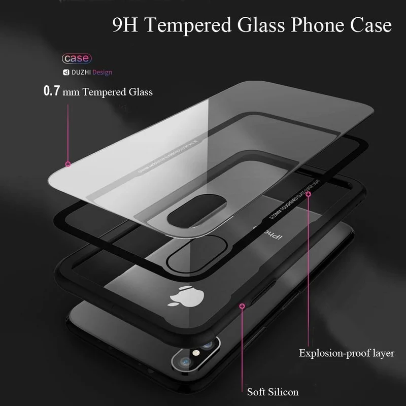 FLOVEME Gehärtetem Glas Telefon Fall Für iPhone X Xs Max Transparent Schutz Glas Fällen Für iPhone Xs XR X Abdeckung Coque capinhas