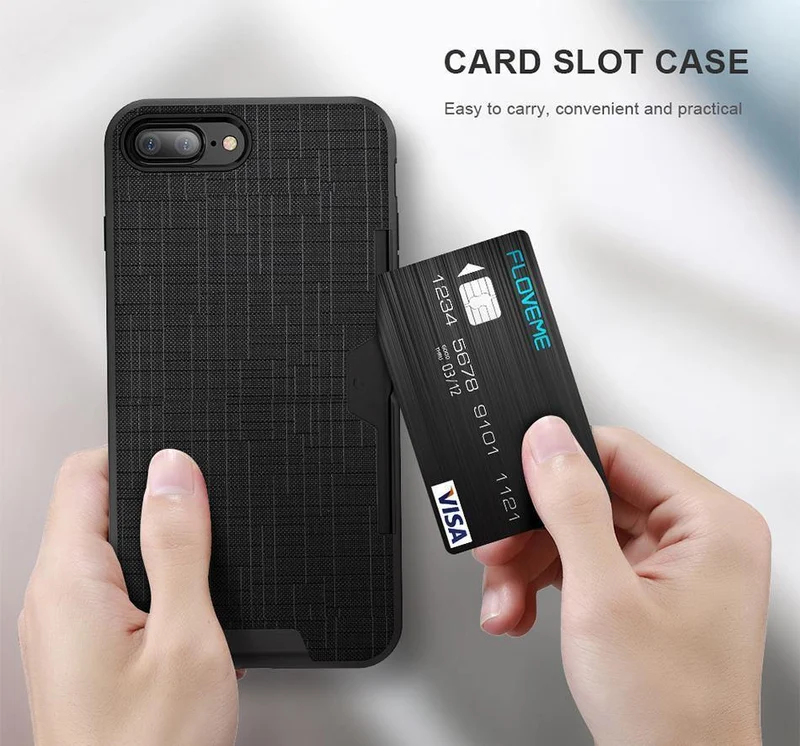 FLOVEME Karte Slot Telefon Fall Für iPhone 7 Luxus Brieftasche Mobile Zubehör Für iPhone 8 6 6s 7 Plus fällen Für iPhone X XS MAX XR