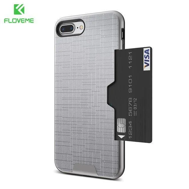 FLOVEME Karte Slot Telefon Fall Für iPhone 7 Luxus Brieftasche Mobile Zubehör Für iPhone 8 6 6s 7 Plus fällen Für iPhone X XS MAX XR